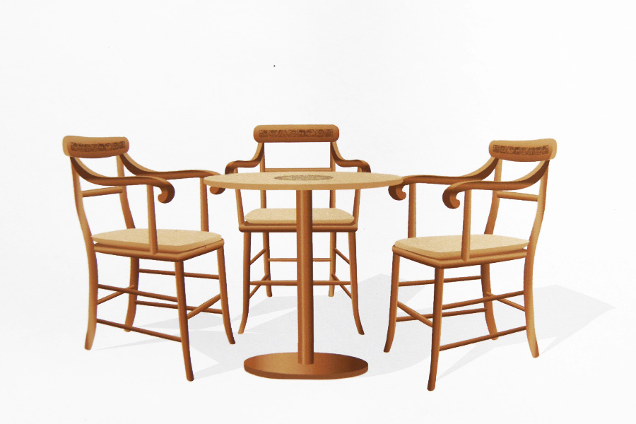 Sitzgruppe - Tisch mit Stühlen